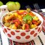 Овощное соте с зелёными помидорами и шампиньонами