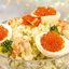 Салат оливье с икрой и раковыми шейками