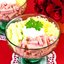 Салат-коктейль с ветчиной, сыром и яблоком
