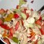 Салат с курицей, перцем и помидорами