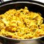 Соленая треска с картофельной соломкой и болтуньей