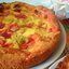 Заливной пирог с клубникой, ревенем и киви