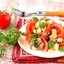 Салат с помидорами и ореховой заправкой