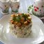Салат с копченой курицей и сухариками