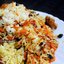 Откидной плов с курицей и курагой