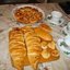 Пирог рыба и розочки