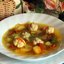 Суп с куриными фрикадельками, лисичками и фарфалле