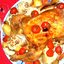 Курица, запеченная с овощами и сладким перцем