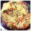 Фунчоза с овощами, креветками и кунжутом