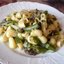 Постные макароны со стручковой фасолью и грибами