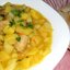 Картофель в соусе с курицей и куркумой