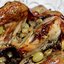 Цесарка, запеченная с розмариновым маслом и виноградом