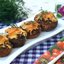 Шампиньоны фаршированные ветчиной и кабачками