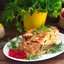 Мясной торт с ананасами и грибами