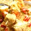 Шашлыки из палтуса и красных перцев в йогурте и песто