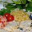 Куриный рулет с разноцветным рисом