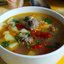 Суп с фрикадельками, фарфалле и сладким перцем