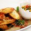 Хумус из чечевицы с гренками и мандариновым соусом