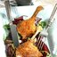 Утиные окорочка с печеной свеклой и козьим сыром