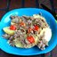 Молодой картофель с мясной подливой