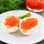 Закуска из яиц с красной икрой