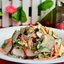 Салат из моркови с редисом, свежим огурцом и мясом