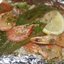 Конверты с картофелем, морским окунем и креветками