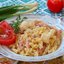 Фузилли в соусе из цветной капусты с ветчиной