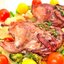 Перепела, маринованные в вине, запеченные с овощами и беконом
