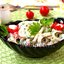 Салат из кальмаров со свежими овощами и картофелем