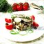 Салат со шпротами, сухариками и баклажанами