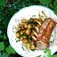 Ариста из свиной корейки с молодой картошкой и травами