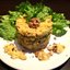Салат из курицы, яблок, сельдерея и винограда с карри заправкой