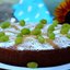 Шарлотка медовая с виноградом