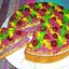 Торт манник с орехами и черникой