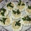 Фаршированные яйца с маринованными вешенками
