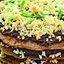 Блинный пирог с яйцами и печенкой