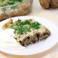 Фаршированные блины с сыром и грибами