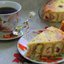 Блинный пирог с творогом и вишней.