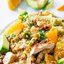Салат с киноа курицей и апельсинами