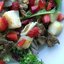 Теплый салат с куриной печенью и морскими гребешками