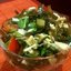 Салат восточной кухни с фучжу, морской капустой и соленым огурцом