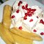 Мороженое с жареным бананом и гранатом