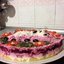 Слоеный салат с мясом и сыром