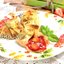 Блины с клубникой и ревенем
