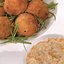 Рисовые котлетки с соусом из кабачков