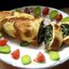 Яичный рулет с творогом и зеленью