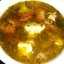 Суп с клецками и куриными рулетиками