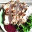 Запеченное мясо с горчично-смородиновым соусом