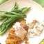 Жареный стейк с зеленой фасолью и рисом